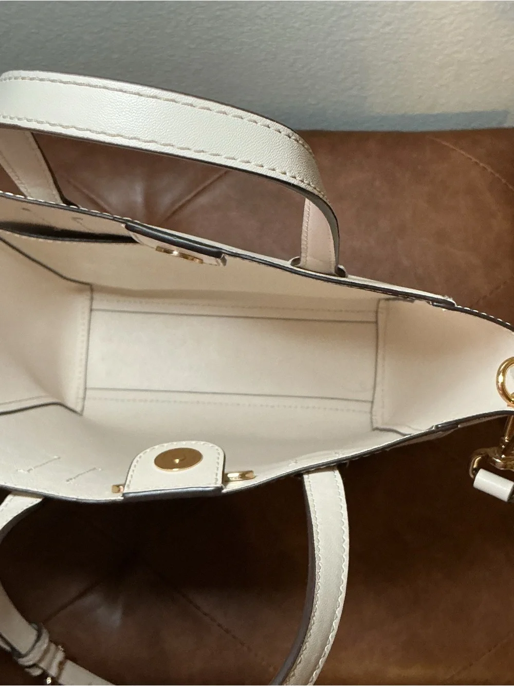 Michael Kors Cream Tote Bag with Removable Strap